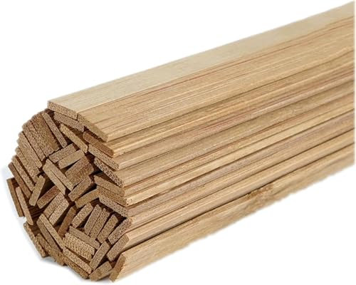 30 Stück Holzleisten zum Basteln Bambus Holzstäbchen Verkohlung Natürlicher Bambusstäbe Holzstab Holzstäbchen für DIY Arts Craft Basteln Dekoration (2 * 20 * 200mm)