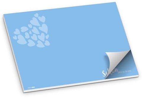 itenga Tischset Platzset Schön DASS du da bist Papier I DIN A3 (59,4cm x 42cm) 50 Blatt I ideal als Gedeckunterlage bei Geburtstagen, Grillpartys, Gartenpartys oder Mottopartys (hellblau)