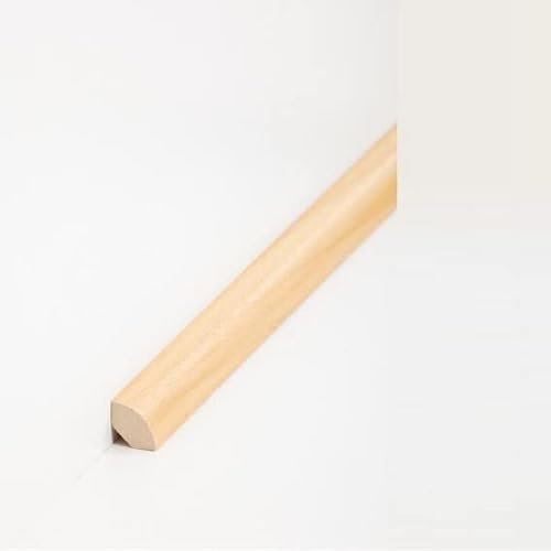 PROVISTON Lot de 10 plinthes quart de barres 14 x 14 x 2000 mm, en bois massif Abachi, à coller, clipser, vis et clous, 20 m