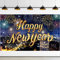 2025 Happy New Year Banner 180 x 110cm, XXL Neujahrs Hintergrund Banner Bunt, Silvester Banner 2025, für Silvester Deko 2025