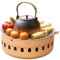 Réchaud de camping portable, barbecue au charbon de bois, réchaud de camping, barbecue extérieur, poêle à bois, four à charbon rond, amovible pour la cuisson dans la cour