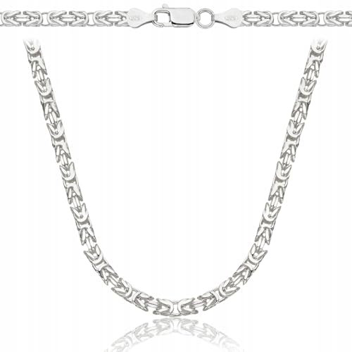 Amar Luxury königskette ketten für herren silber 925, massive Kette, kette herren 55 cm - halskette herren, panzerkette herren 925 silber- herren schmuck, italienische Qualität,Breite 3 mm