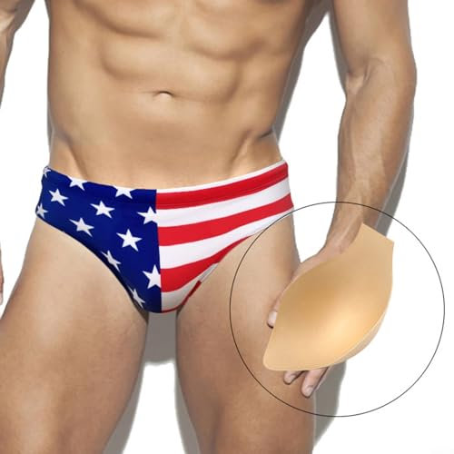Maillot de bain élégant pour homme avec motif drapeau américain, parfait pour s'amuser dans l'eau (XL bleu)