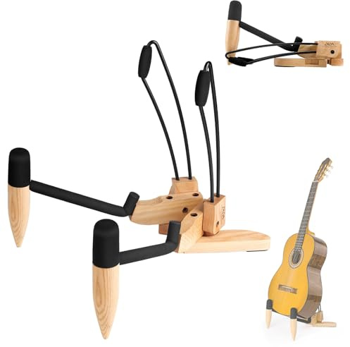 DIDA Gitarrenständer, Gitarrenständer Boden für Akustikgitarre, Akustikgitarrenständer, Einzelgitarrenhalter, Holzgitarrenständer, Tragbarer Klappbarer Reisegitarrenständer (Ashwood)