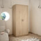 Kleiderschrank mit 2 Türen, 1 Kleiderstange, 1 Einlegeboden, Garderobenschrank 85 cm breit Schrank matte Oberfläche, aus laminierter Platte, ideal für Schlafzimmer, Wohnzimmer, Flur sonoma