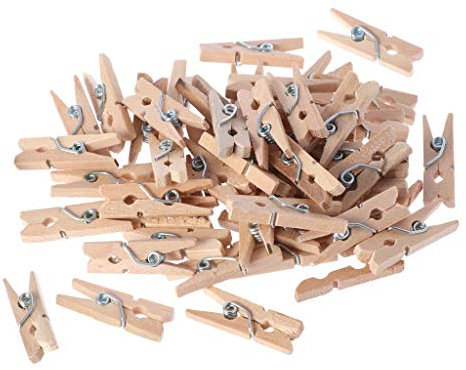 TTTLLNN Juego de 50 pinzas de madera para ropa, papel fotográfico, pinzas para ropa, tarjetas, clips para manualidades