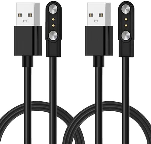 Magnétique Chargeur Montre Connectée, Câbles de Chargeur Universel, 2 broche Câble Chargeur Magnétique, Cable USB Broche Remplacement Adaptateur, Compatible avec Large Gamme de Intelligentes