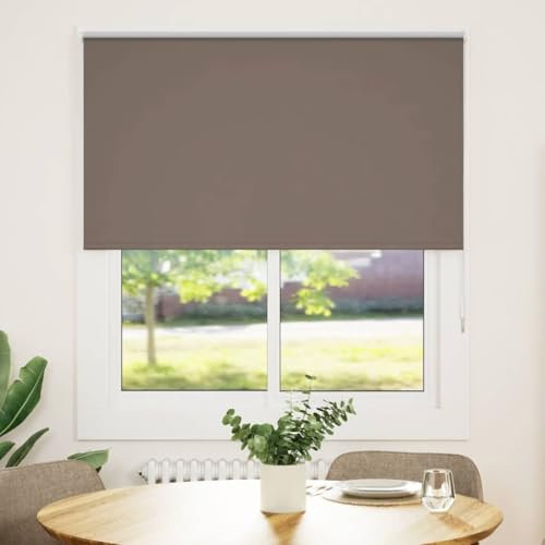 vidaXL Estor Enrollable Opaco Color Café 140x150 cm Tela Ancho 136,6cm, Estor día y Noche, Estor de Cocina, Estor Opaco Enrollable, Estor Opaco