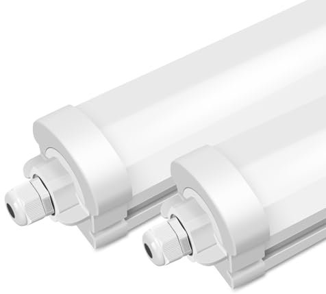 ALUSSO 2 Stück LED Feuchtraumleuchte 120CM, 36W 4320LM kellerlampe led 4000K, IP65 Wasserfest werkstattlampe led für Garage,Keller,Werkstatt,Feuchtraum,Büro,Warenhaus