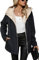 Giolshon Manteau léger coupe-vent pour femme, veste zippée à manches longues, imperméable d'extérieur avec capuche K502 Noir XXL