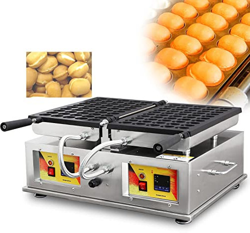 Commercial Bubble Waffle Ball Machine, 1600W Nonstick Electric Rotating Waffle Bites Maker, Waffle Iron Baker Machine, Popular Snack Equipment New Belgium Waffle Ball Stick Maker