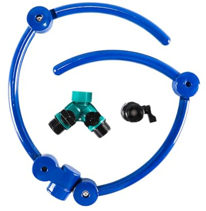 Laroal 360 Degree Tree Watering System Irrigation Ring Circle Sprinkler with Y Hose Splitter for Targeted Watering of New Trees Shrubs Raised Garden Beds Outdoor Plants