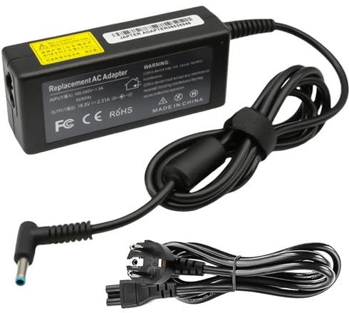 GAOUTO Cavo di ricarica per computer portatile Hp: 45 W, 19,5 V, 2,31 A, adattatore AC per rete Hp, alimentatore di rete, caricabatterie, alimentatore HP con custodia resistente agli agenti