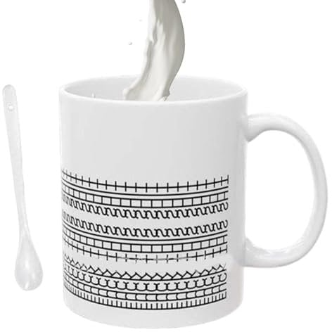 Hidden Message Coffee Mug, Ceramic Cup Hidden Message, Reusable Drinkware, Ergonomic Handle Drinking Tool for Hot Chocolate Milk Water Dorm Home