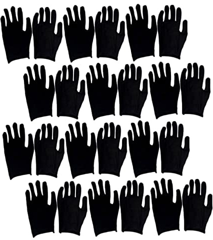 Mobestech Schwarze Baumwoll Handschuhe 12 Paare, 19x10x0,2cm Arbeitsschutz