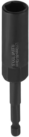 sourcing map Nut Driver Drill Bit 13mm Metric Deep Socket 1/4 Hex Shank 4.3 (110mm) Extra Long 6-Point Sockets Quick Change CR-V Steel Bolt Setters for Power Drill Drivers