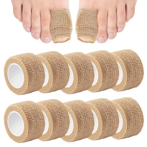 Toe Bandage,10 Pcs Big Toe Protector Bandage,Toe Tape,Broken Big Toe Little Toenail Protectors Women Men, Toe Guards for Feet Sleeve, Toes Cushions for Pain Relief, Runners Big Toes Caps Covers