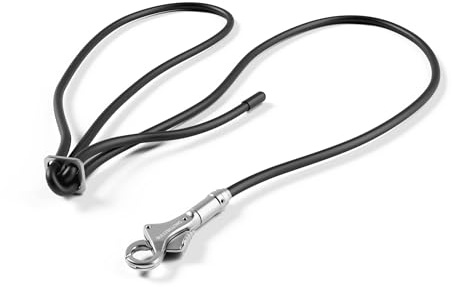 BullyBillows Cord Lead 2.2m – Black | Adjustable Dog Lead with Strong Stainless Steel Clip | Hands-Free, Multi-Purpose Leash for All Breeds | Weatherproof Rubber TPE Material