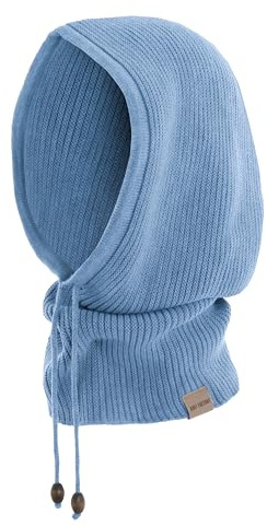 KNIT FACTORY - Evy Kapuzenschal - One Size | Strickschal für Damen - Schal mit Kapuzen - Wollschal - Winterschal - Gestrickter Kapuzenschal - Weich und warm