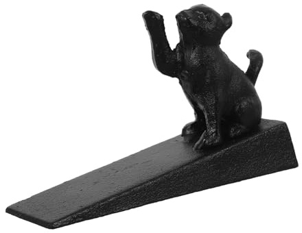 TOYZFRIENDY Heavy Duty Cast Iron Door Stopper Cat Shape Decorative Door Wedge with Anti-Slip Base for All Floor Surfaces Adorn for Home Use