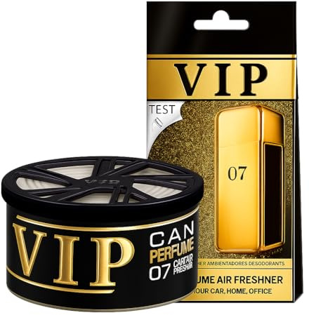 VIP CARIBI Premium Lufterfrischer in Dose mit Innenseite aus gespritztem Silikon, inspiriert von hochwertigen Parfums, langanhaltender Duft bis zu 60 Tage, für Auto und Zuhause (007)
