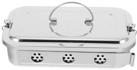 Edelstahl Instrumentenbox 8 Zoll mit Deckel und Löchern, Silber