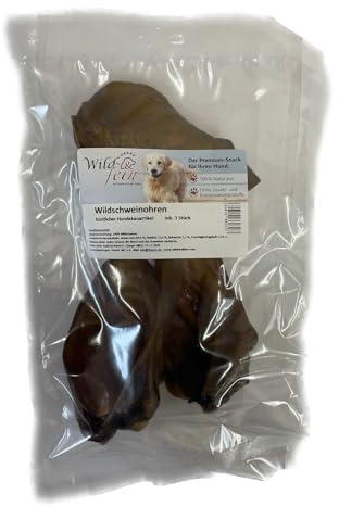Wild & Fein Hundesnack Wildschweinohren - 3 Stück