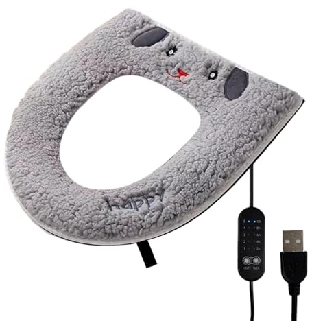 ETUCYNG Warmer WC-Sitz, weicher USB-betriebener, verstellbarer Timer, weicher WC-Sitzwärmer-Bezug | für Badezimmer, Toilette, Zuhause, Wohnheim, Wohnheim, Restaurant, Winter, kaltes Wetter