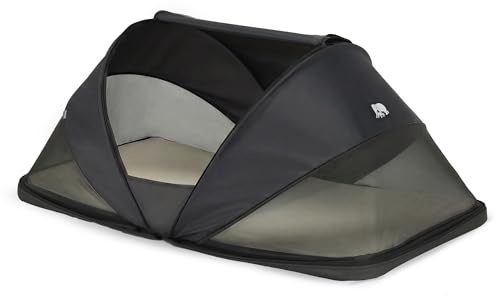 Deryan Cutey Kleinkind Reisebett mit Matratze, Pop-up Babyzelt, 0-2,5 Jahre, Faltbar in 2 Sekunden Aufgestellt - inkl. Moskitonetz & Reisetasche, für EIN Kind, 120x63x50 cm, Schwarz