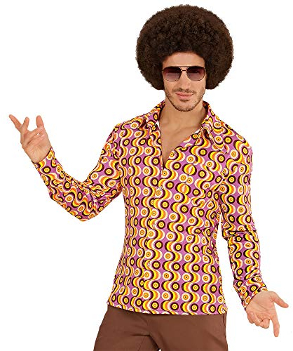 W WIDMANN MILANO Mode festive - Chemise années 70, chemise pour homme, style disco, costumes de carnaval