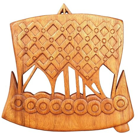 Wandschmuck Wikingerboot Wandbild Soar Holz geschnitztes Ornament Holz