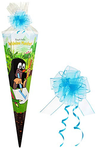 alles-meine.de GmbH Schultüte - Der kleine Maulwurf - Pauli - 85 cm - eckig - incl. Schleife - Tüllabschluß - Zuckertüte - mit/ohne Kunststoff Spitze - Schultütenschleife /..