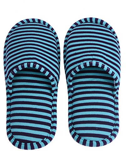 Alomejor 1 paio pantofole da viaggio pieghevole Portable Striped lavabile con interno morbido cotone antiscivolo pantofole usa e getta per viaggi hotel home, Green stripes, Man Ricambio