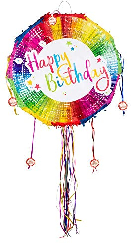 Boland 30939 - Pinata Happy Birthday für Geburtstag oder Mottoparty, 44 x 44 cm, Partydeko