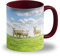 LOOXIS Mug personnalisé, à créer soi-même, à partir de sa photo + texte, différentes couleurs - Idée de cadeau anniversaire, mariage - impression panoramique sans bordure possible, 325ml. Rouge foncé
