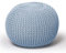 Urban Lifestyle Runder Strick-Pouf, handgewebte Baumwolle, Hellblau