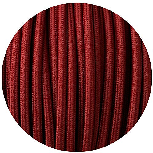 Italian Coloured 1 Meter Vintage 3 Core Round Electric Cable Fabric Covered Wire Italian Braided 0.75 mm Electrical Cable Flexible Wire for Lighting Other Appliances