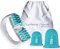 Stephanie Franck Beauty Pack N°1 - include 1 Rullo Massaggiante per il Corpo My Body Shaper, 2 Copette Silicone per Massaggio My Cellu Shaper (5,5 cm e 7 cm) e 1 astuccio in cotone - turchese