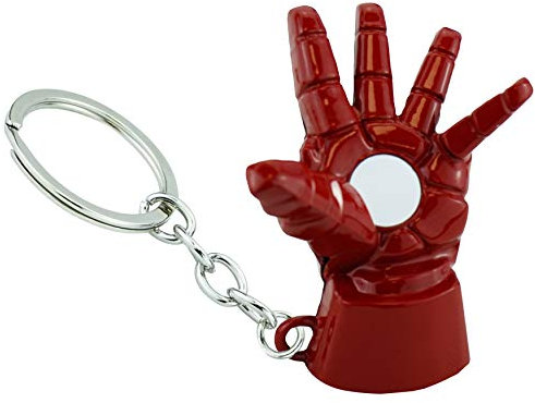 HOVUK® Boys Collectable Super Hero Ironman Hand 3D Metallic Action Figures Keyring, Keychains, Popular Kids Character