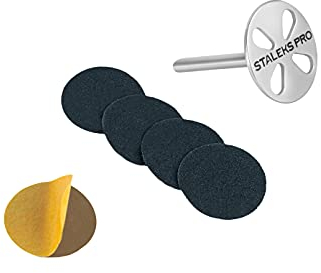 STALEKS Pododisc 20 mm pedicura + 5 recambios lima 180 grit Uso Profesional Domestico Acero Inoxidable (PDset-20)
