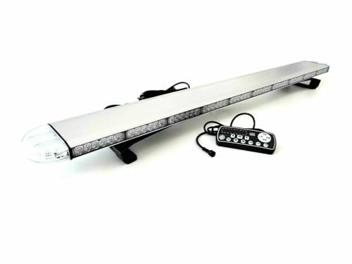 Meltruck LED Warnbalken 1010mm Orange 12V 24V mit Fernbedienung, E9 ECE R65 R10, 114 LED, 8 Blitzmuster, Lichtbalken für Nutzfahrzeuge Fernbedienung Dachbalken