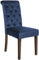 CLP Esszimmerstuhl Lisburn I Samt I Stoff I Polsterstuhl Gesteppt Chesterfield Design, Farbe:blau, Material:Samt
