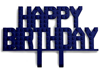 Made Happy Birthday Cake Topper & Decorations | Cupcake Toppers for Men | Dark Blue