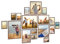 PHOTOLINI Bilderrahmen-Set Eiche Dunkel, Holzbilderrahmen Made in EU, 17er Rahmenset, 10x15 bis 30x40 cm, bruchsicheres Acrylglas, zum Aufhängen, extra Zubehör - für Ihre liebsten Fotos & Bilder