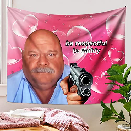 Madiou Wandteppich, Motiv: Be Respectful To Daddy, Bertram, lustiger Wandbehang, Flagge, Banner, Kunsthintergrund für Zuhause, Schlafzimmer, Dekor (Farbe: A, Größe: Einheitsgröße)