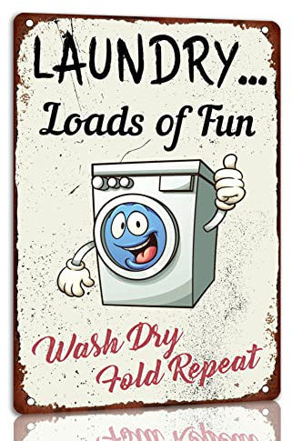 Fwiycxe Laundry Metallschilder, 20,3 x 30,5 cm, modern, zeitgenössisch, lustig, für Wäsche und Badezimmer