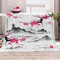 Japanische Kirschblüten Kuscheldecke 150x200 cm Flanell Decke Extra Weich Flauschige Wohndecke Tuschemalerei mit Muster Blanket Fleecedecke Waschbar Microfaser Sofadecke Couchdecke bettüberwurf