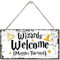Wizards Welcome Muggles Tolerated-Schild, bedrucktes Holzschild, hängende Zauberer-Willkommens-Wanddekoration, Familienschilder für Heimdekoration, Geschenk, lustige Willkommensschilder,