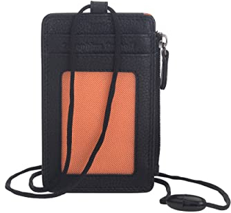 Josephine Osthoff BONN Lanyard schwarz echt Leder mit RFID Schutz, Farbe:Schwarz