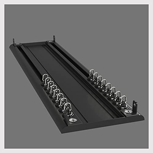 Ultra dünn Vorhangschiene 2-Lauf Unsichtbar Vorhangschiene Deckenmontage Aluminiumlegierung Gardinenstange (Weiß,Schwarz) (Color : Black, Size : 3.3ft/100cm)